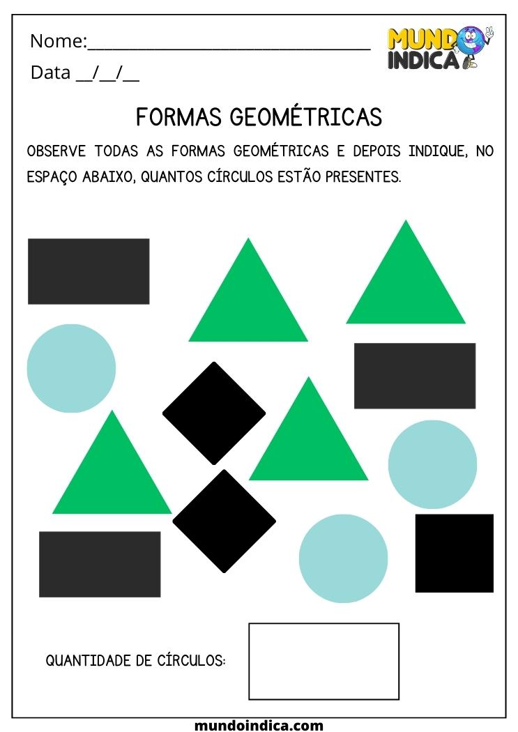 Atividade de Formas Geométricas para Autismo para Imprimir