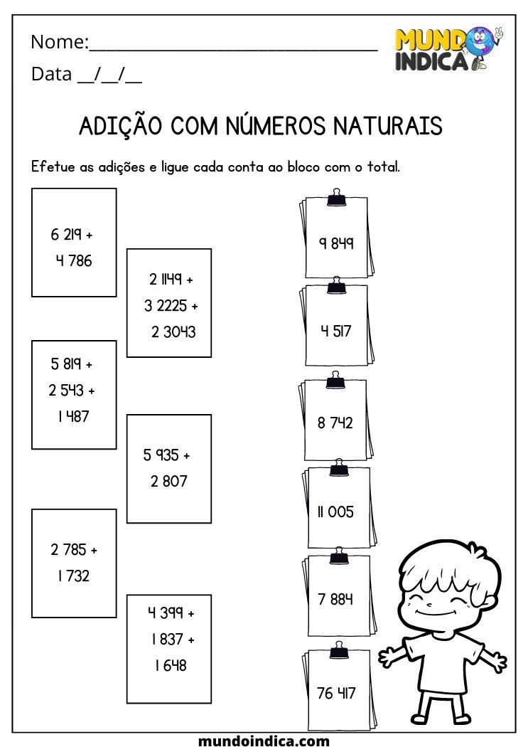 20 Atividades de Matemática 5 ano