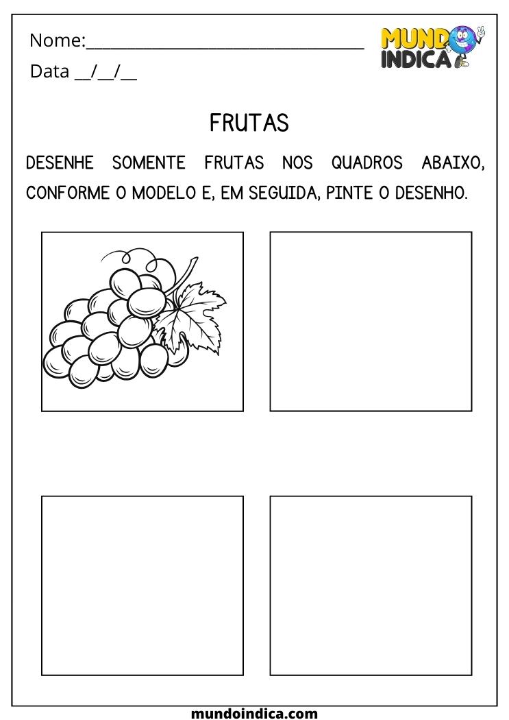 Atividade de Artes 3 ano Desenho de Frutas