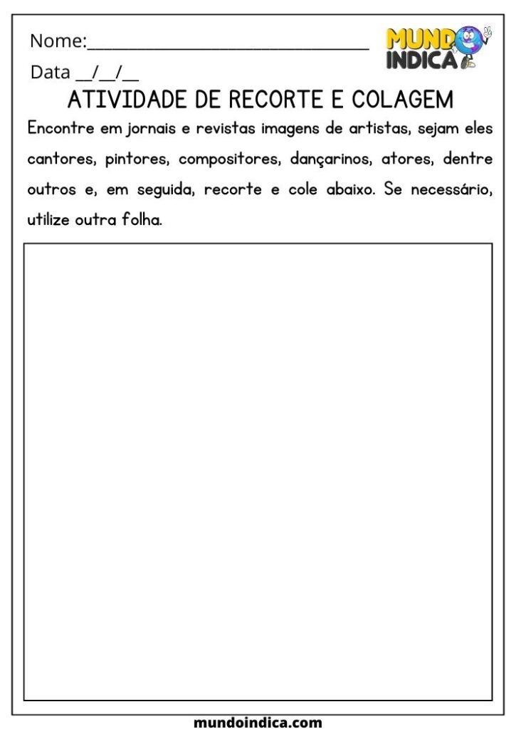 20 Atividades de Artes 5 Ano Fundamental para Imprimir