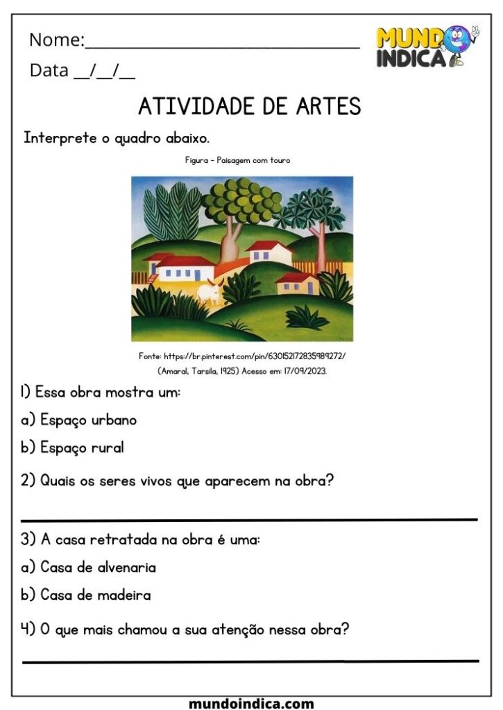 20 Atividades de Artes 5 Ano Fundamental para Imprimir