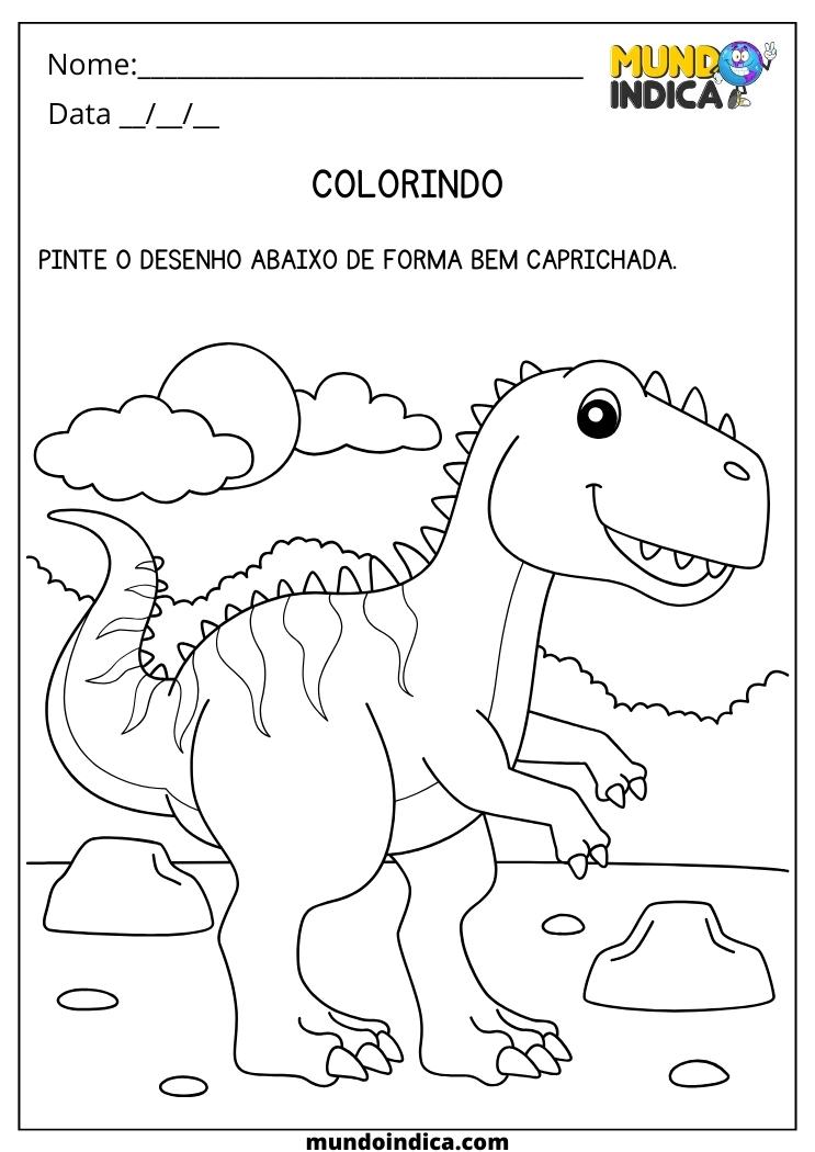 Atividade de Artes para Colorir o Dinossauro