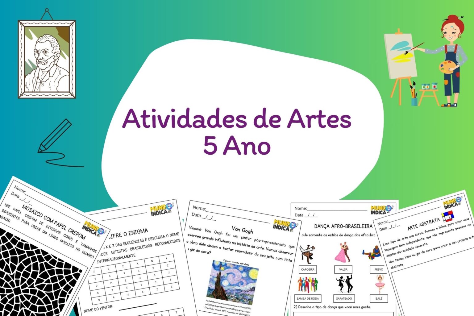 20 Atividades de Artes 5 Ano Fundamental para Imprimir