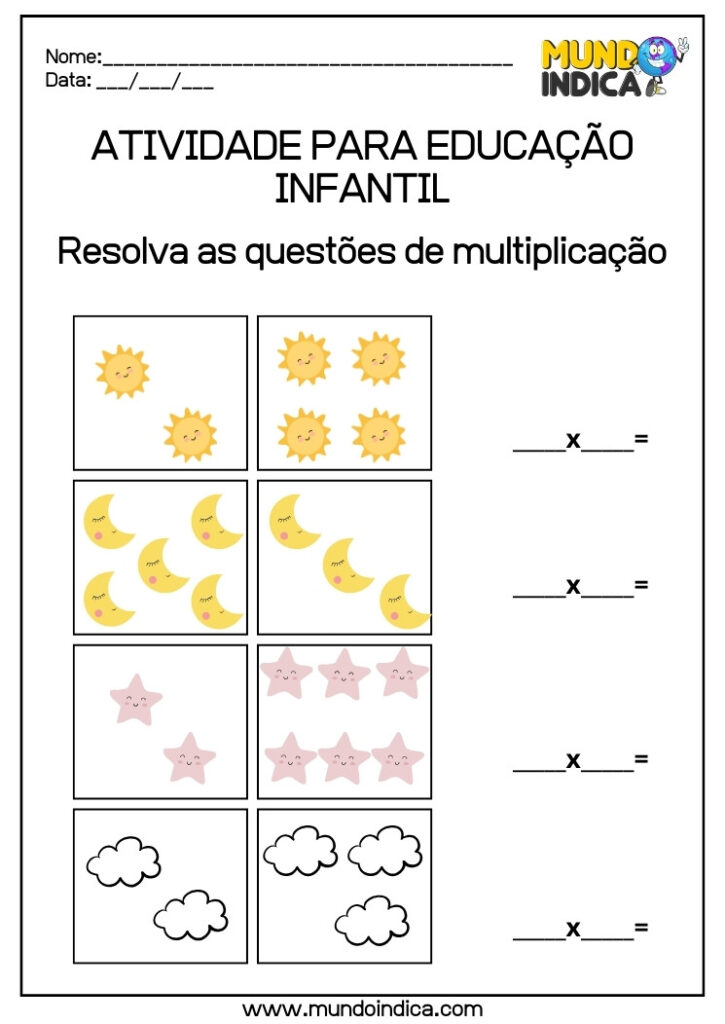 Tarefas de Matemática para Educação Infantil para Imprimir
