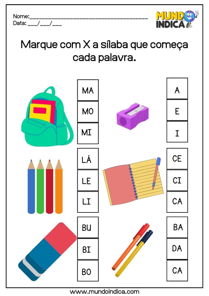 Tarefas de Português para Educação Infantil para Imprimir