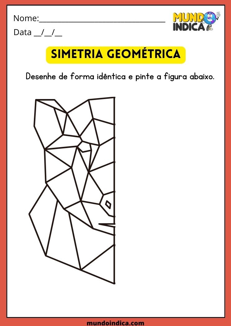 Atividade de Simetria Geométrica para Educação Infantil para Imprimir