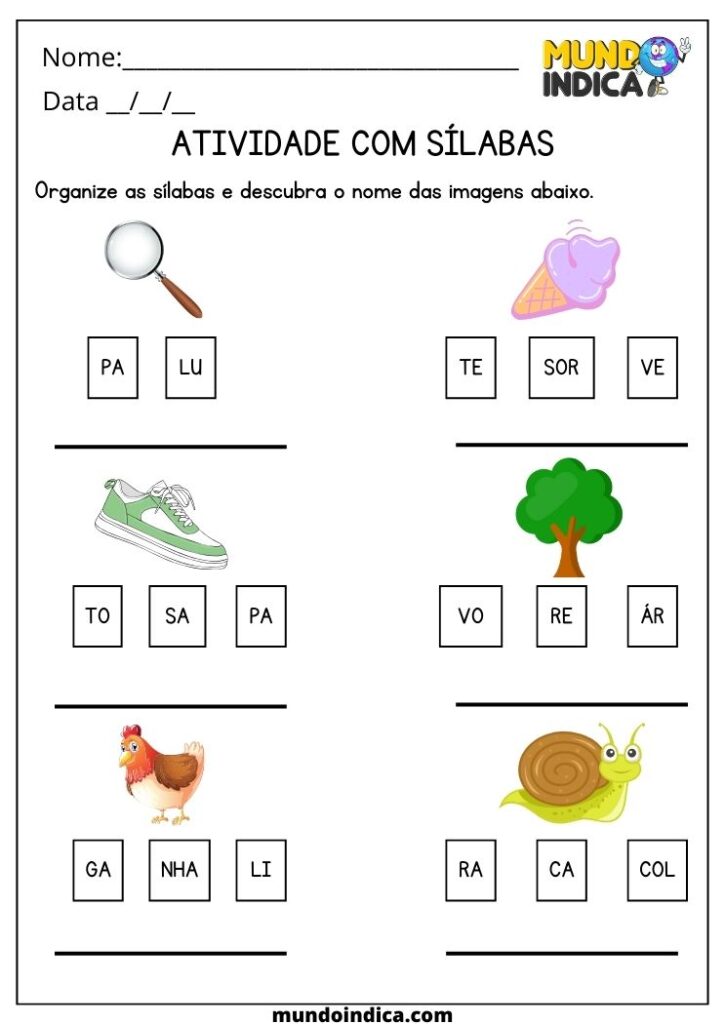 20 Atividades de Alfabetização 1º Ano Prontas Para Imprimir