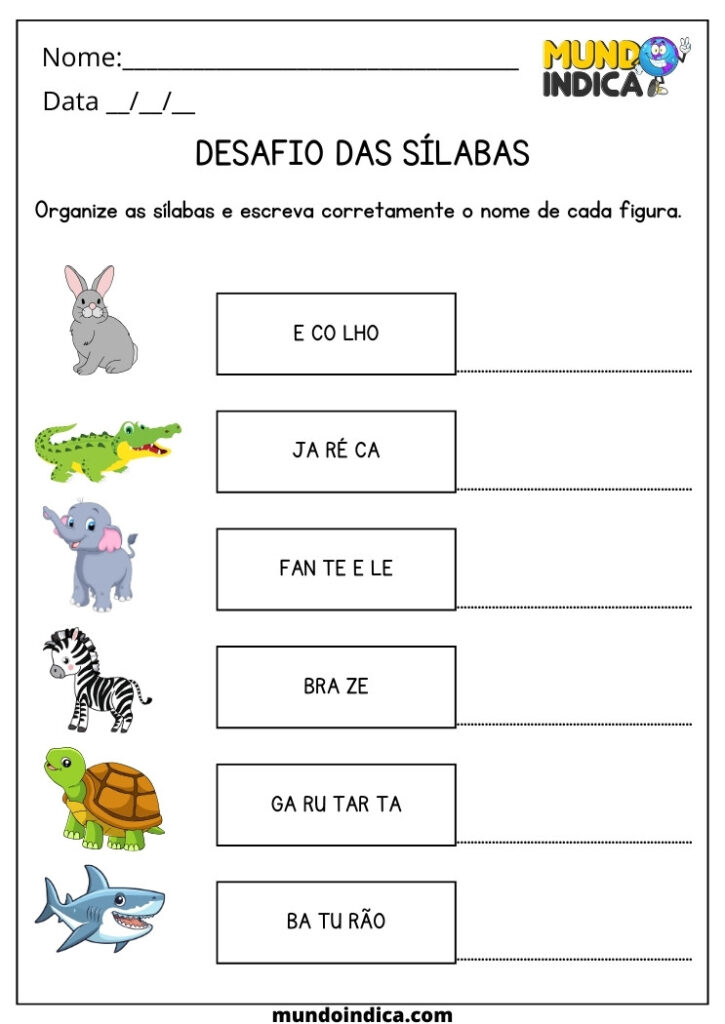 20 Atividades de Alfabetização 3º Ano Prontas Para Imprimir