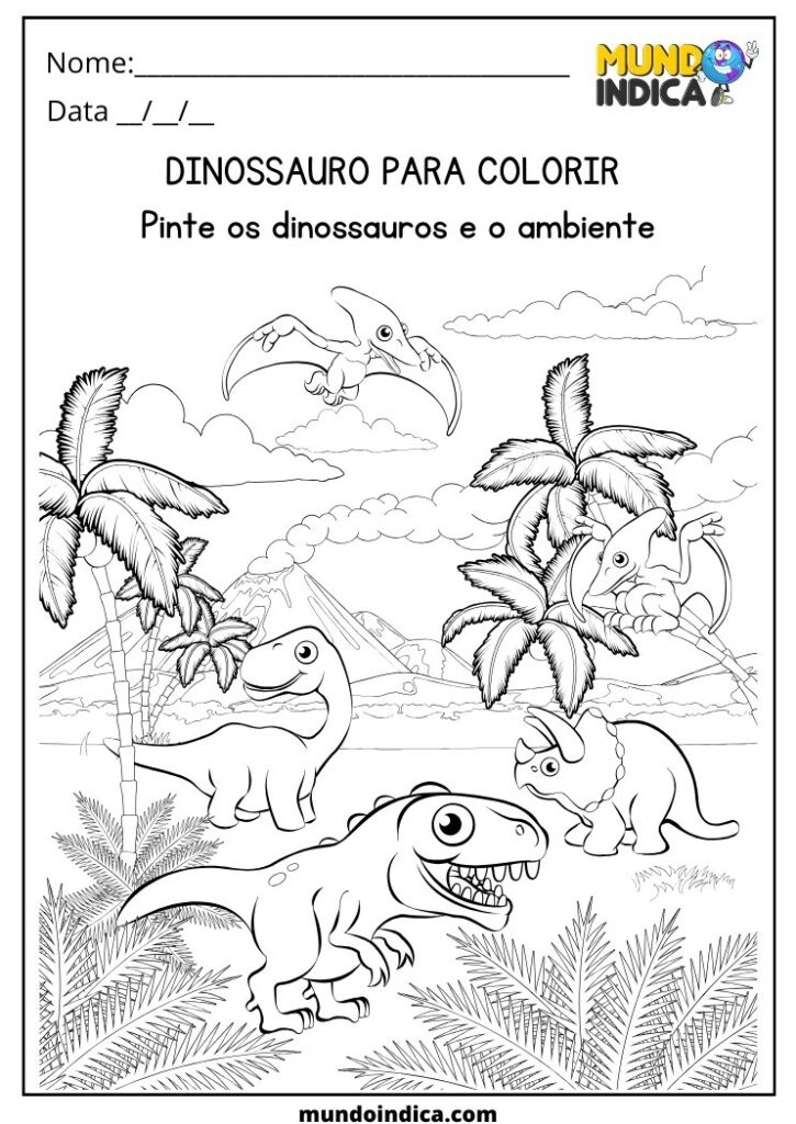 27 Atividades de Dinossauro para Colorir para Educação Infantil