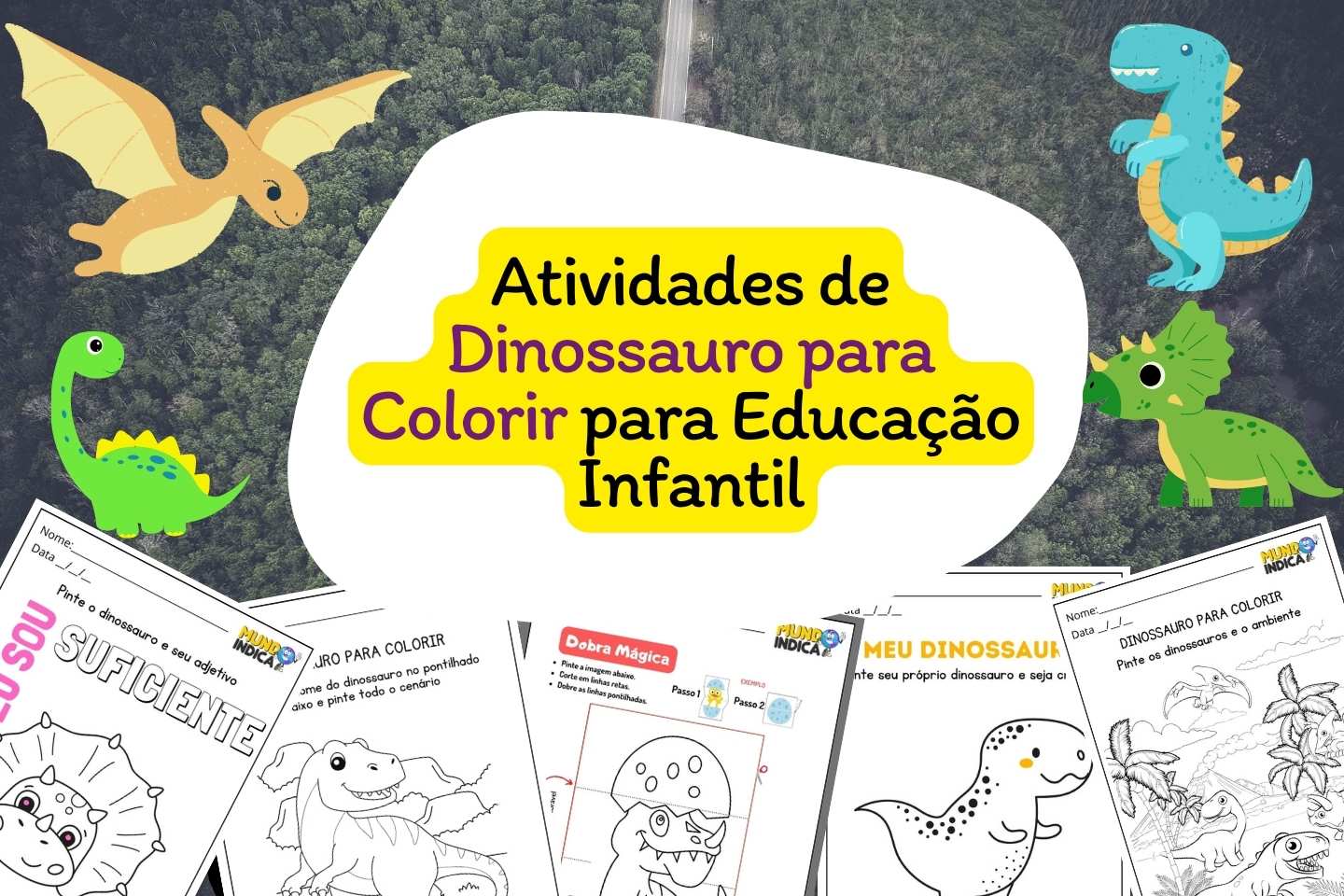 Atividades de Dinossauro para Colorir para Educação Infantil