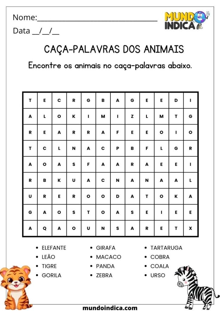 15 Atividades de Caça-Palavras para 1º, 2º e 3º ano
