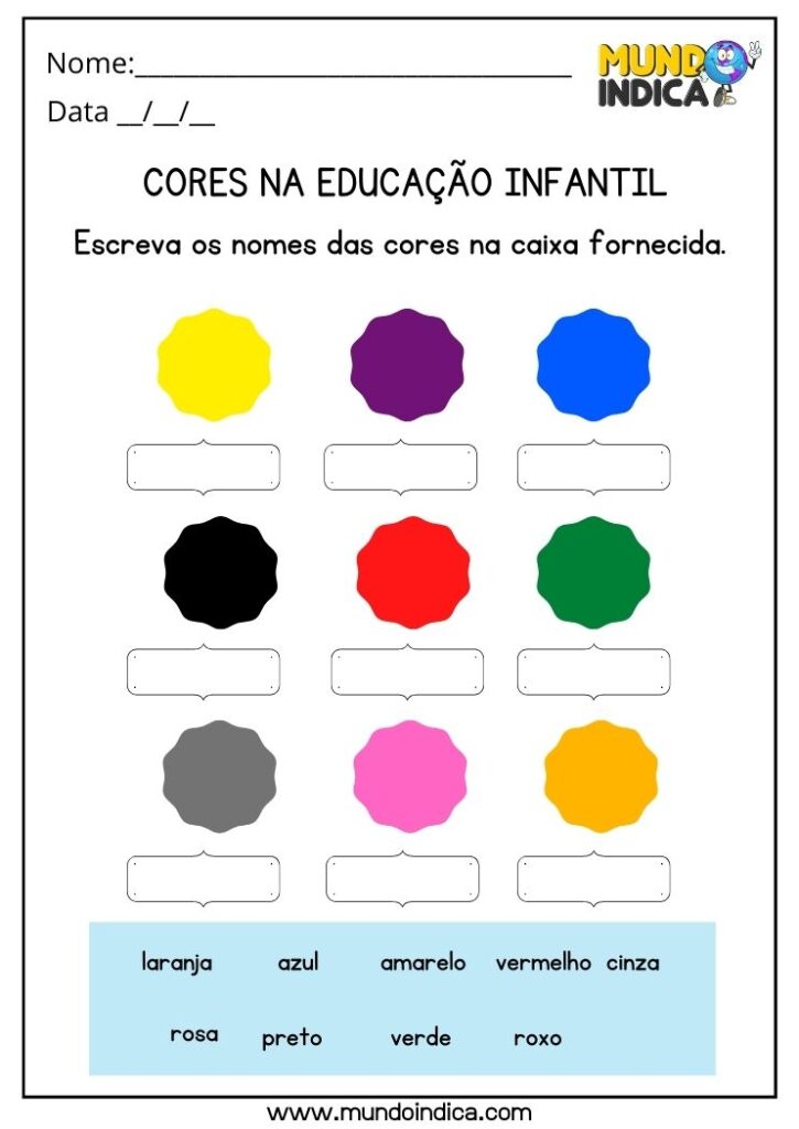 20 Atividades com Cores na Educação Infantil para Imprimir