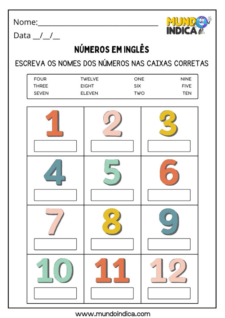 15 Atividades de Inglês para Autistas para Imprimir