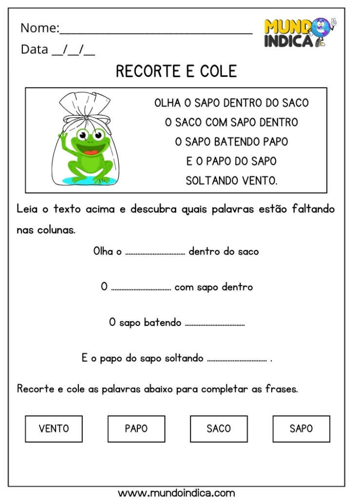 15 Atividades de Recorte e Colagem para Autismo para Imprimir