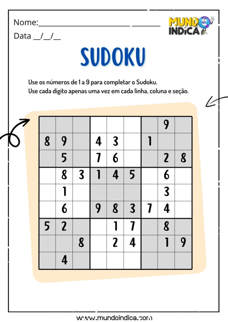 15 Atividades de Sudoku para Imprimir