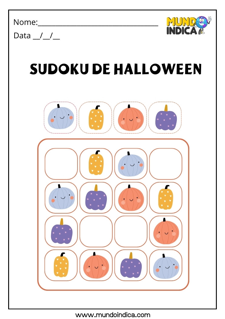Atividade de Sudoku de Halloween para Imprimir