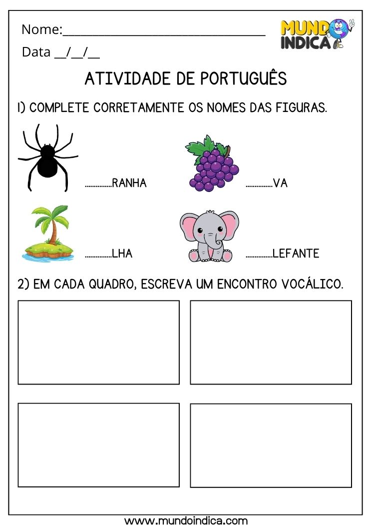 Atividade de português para educação infantil 2 anos para imprimir