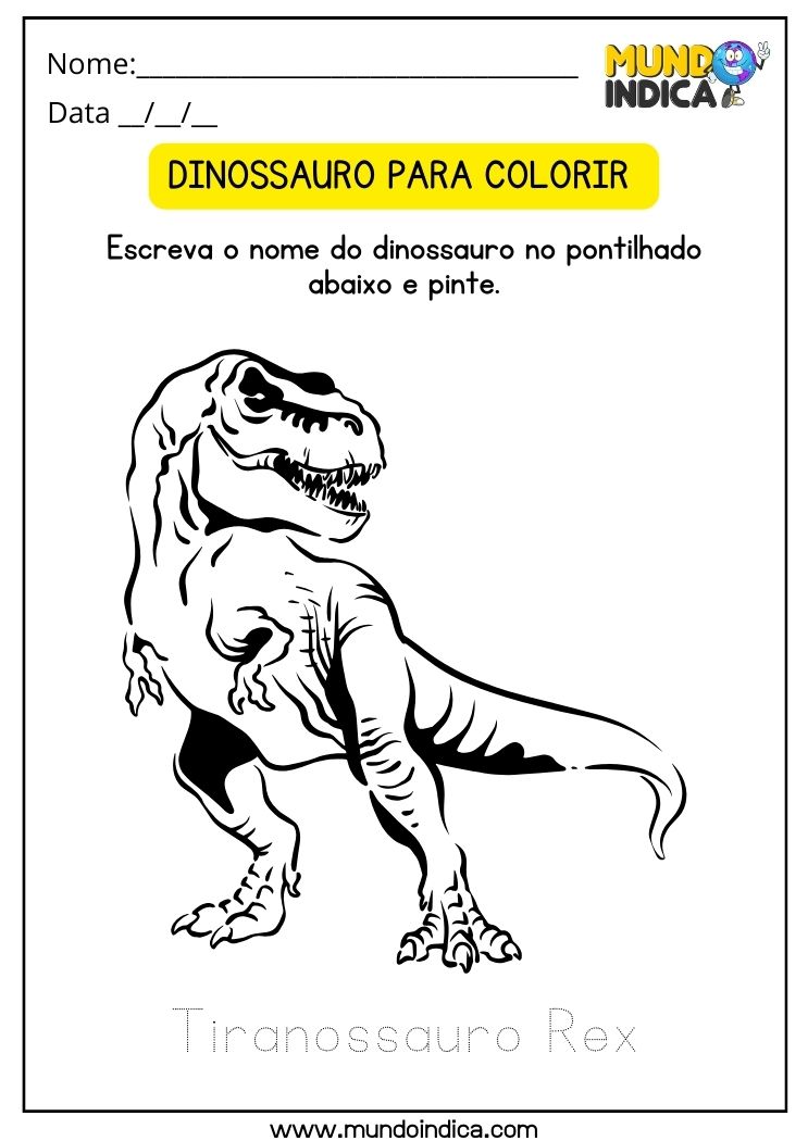 Atividade para Autismo 8 anos dinossauro para colorir