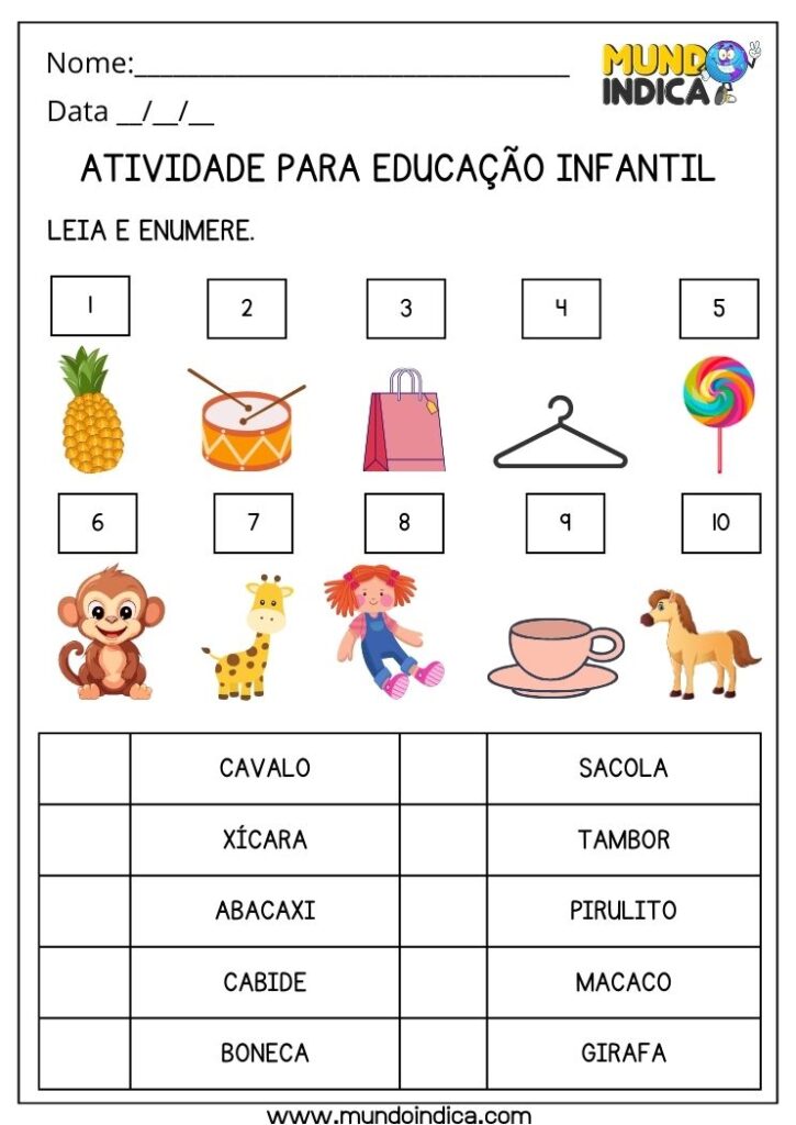 30 Atividades para Educação Infantil 2 Ano para Imprimir
