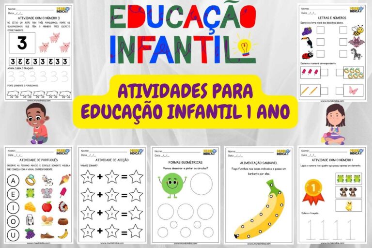 30 Atividades para Educação Infantil 1 Ano para Imprimir