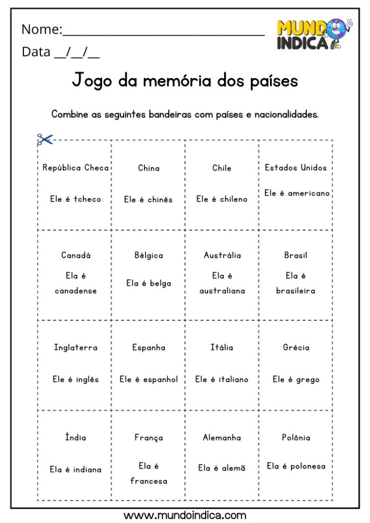 15 Atividades com Jogo da Memória para Autismo para Imprimir