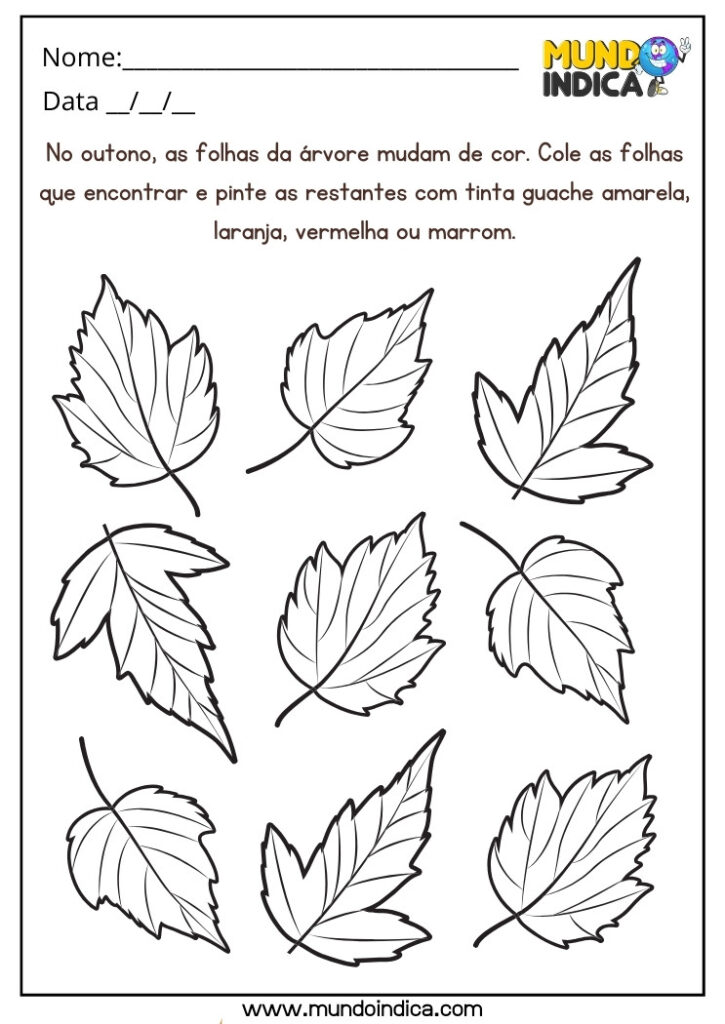 Recortes De Folhas Outono MixTeach - 195 Peças Para Decoração
