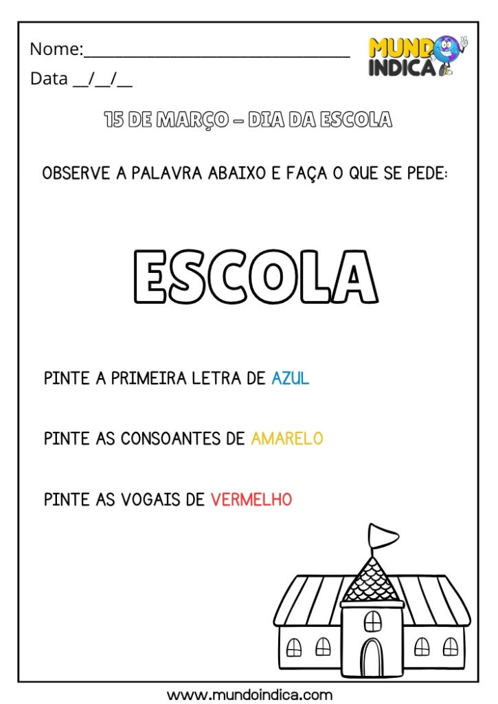 15 Atividades sobre o Dia da Escola para Imprimir