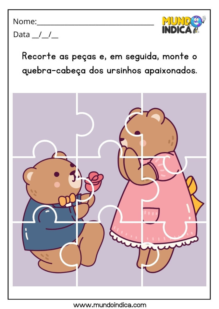 15 Atividades de Quebra-cabeça para Autistas para Imprimir