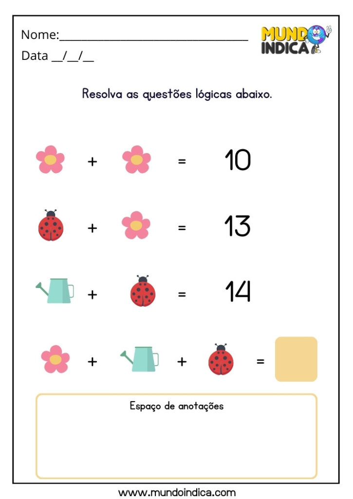 15 Atividades de Raciocínio Lógico para Autismo para Imprimir