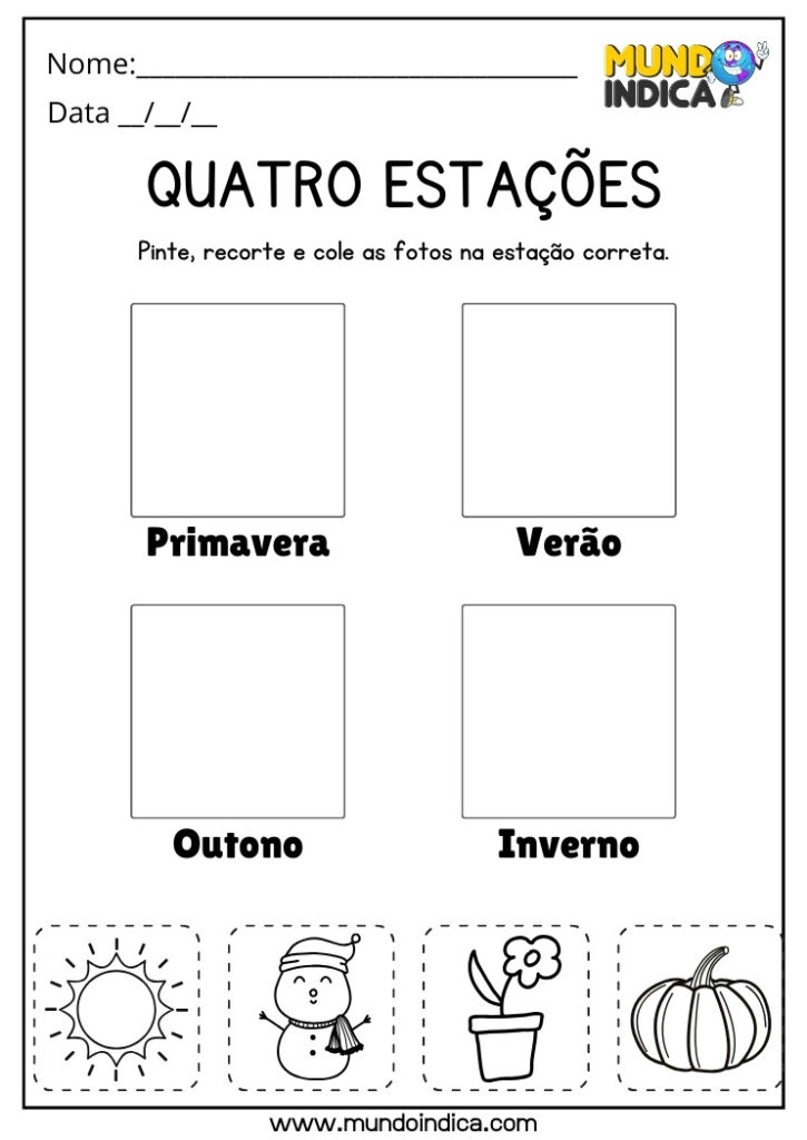 15 Atividades sobre Estações do Ano para Imprimir