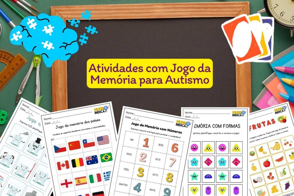 15 Atividades com Jogo da Memória para Autismo para Imprimir