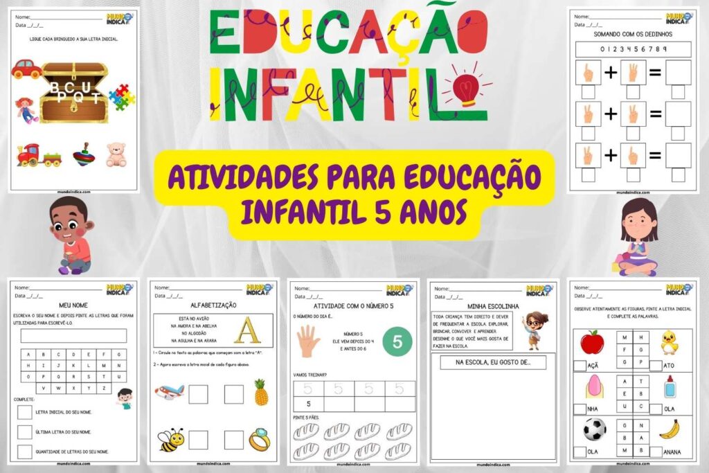 15 Atividades para Educação Infantil 5 Anos para Imprimir