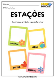 15 Atividades sobre Estações do Ano para Imprimir