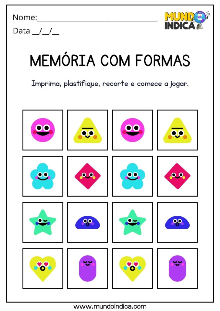 15 Atividades com Jogo da Memória para Autismo para Imprimir
