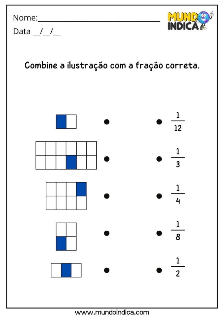 10 Atividades de Fração para Autista para Imprimir