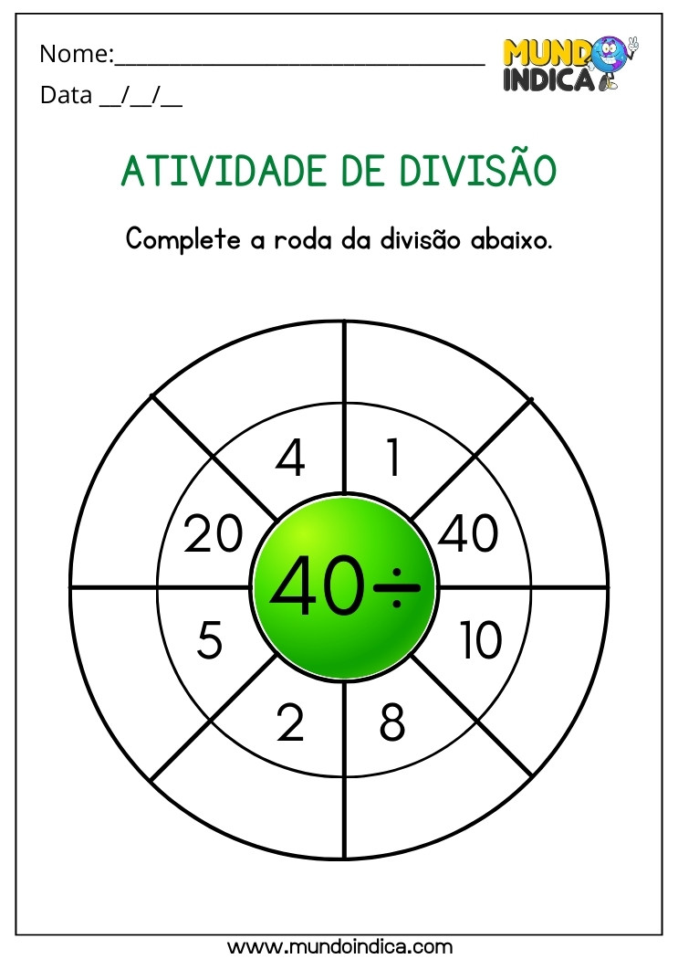 Atividade de Divisão para Imprimir