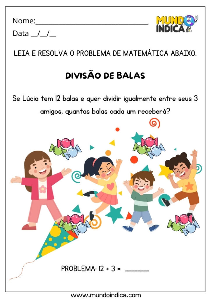 10 Atividades de Divisão para Alunos com Autismo para Imprimir