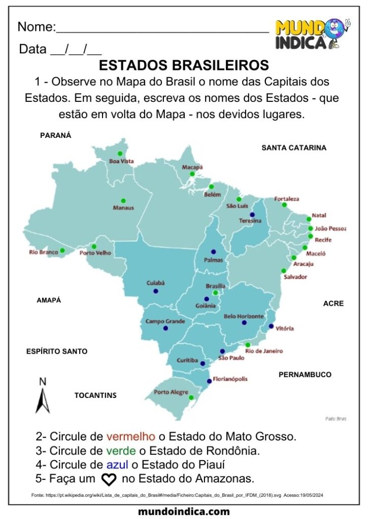 20 Atividades de Geografia para o 4 ano do Ensino Fundamental