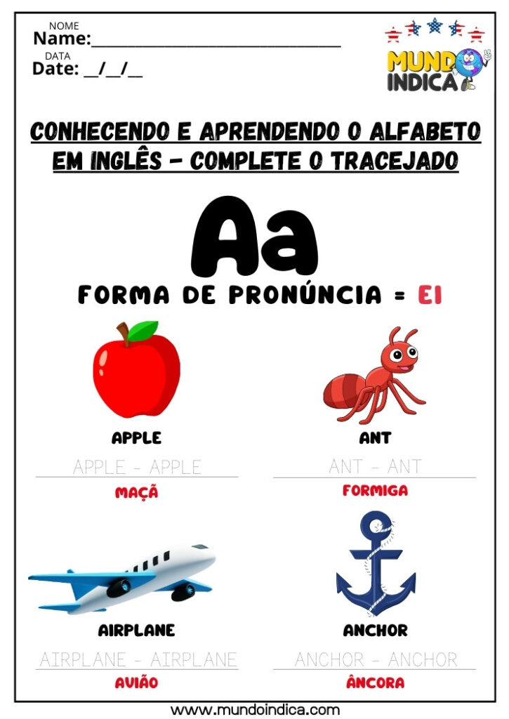 10 Atividades de Inglês com Alfabeto