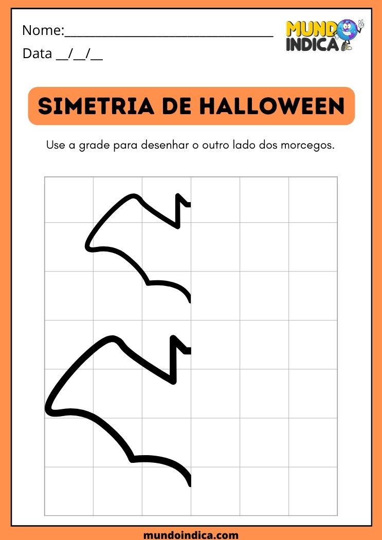 Atividade de Educação Inclusiva com Simetria para TDAH para Imprimir