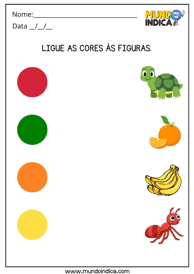 Atividade de Férias com Cores, Frutas e Animais para Autistas para Imprimir