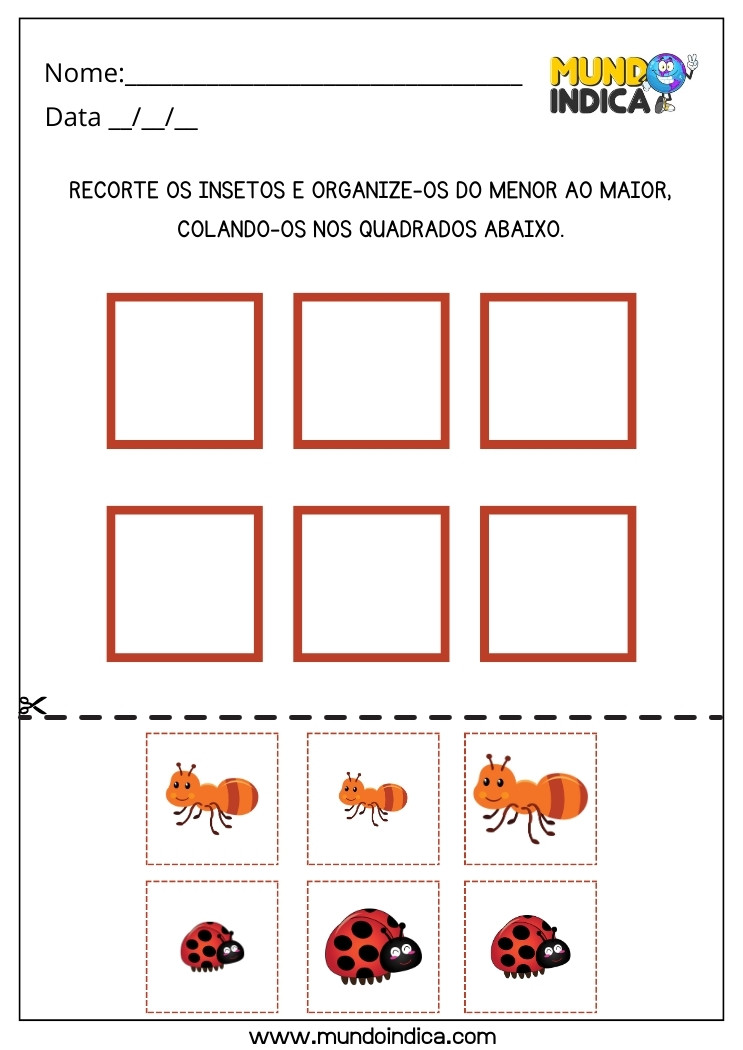 Atividade de Férias com Maior e Menor para Autistas para Imprimir