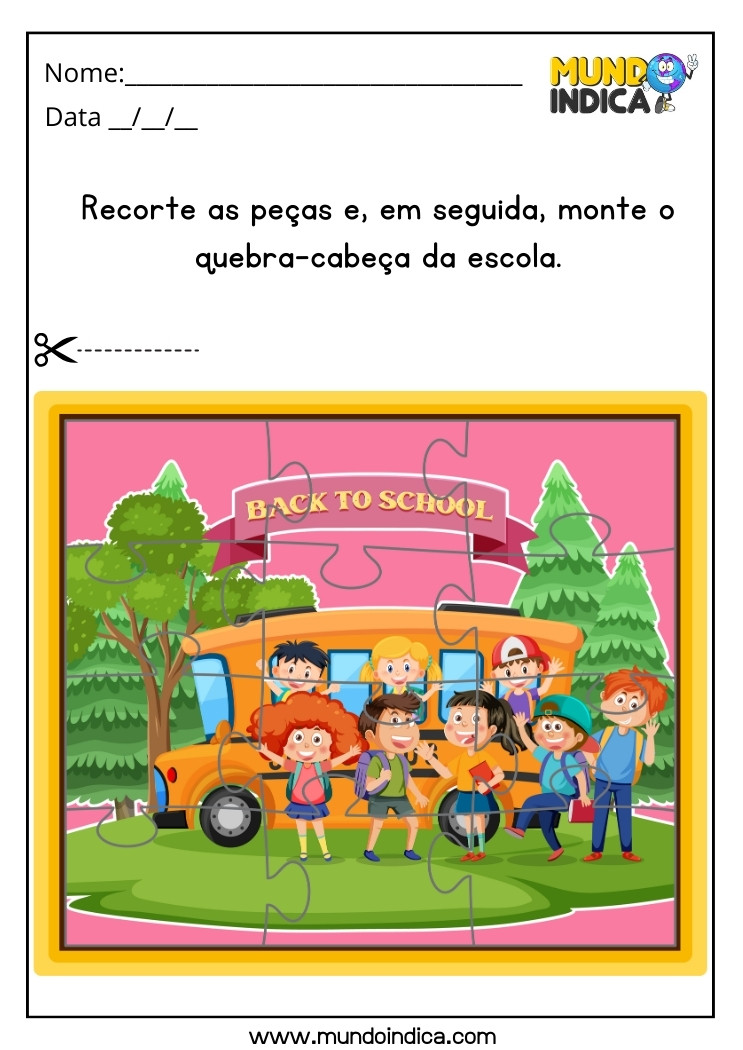 Atividade de Férias com Quebra-Cabeça para Autistas para Imprimir