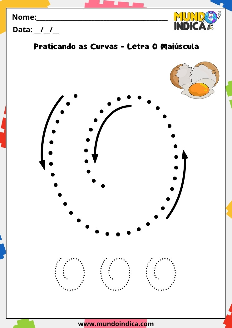 Atividade letra cursiva O maiúscula