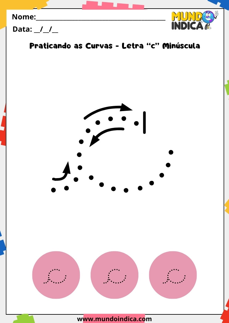Atividade letra cursiva c minúscula