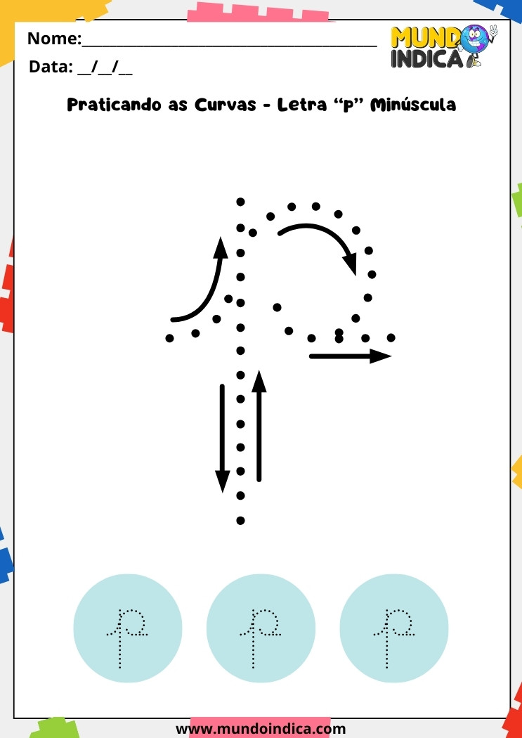 Atividade letra cursiva p minúscula