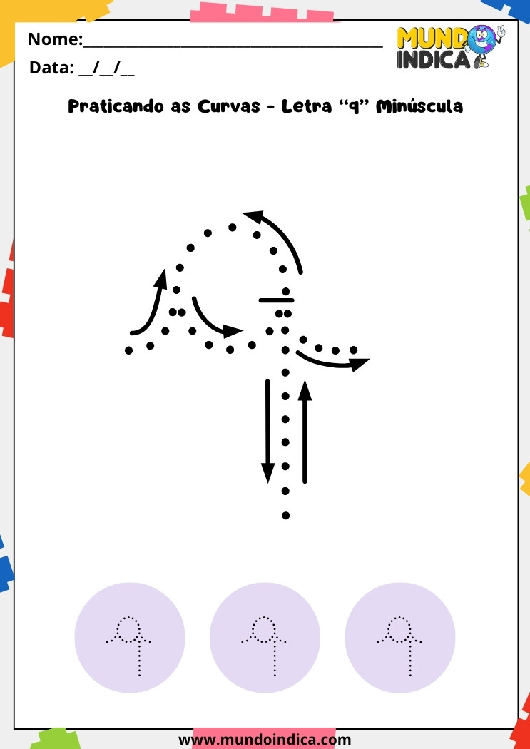 Atividade letra cursiva q minúscula