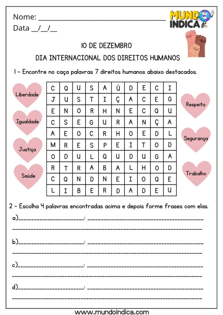 10 Atividades para o Dia Internacional dos Direitos Humanos