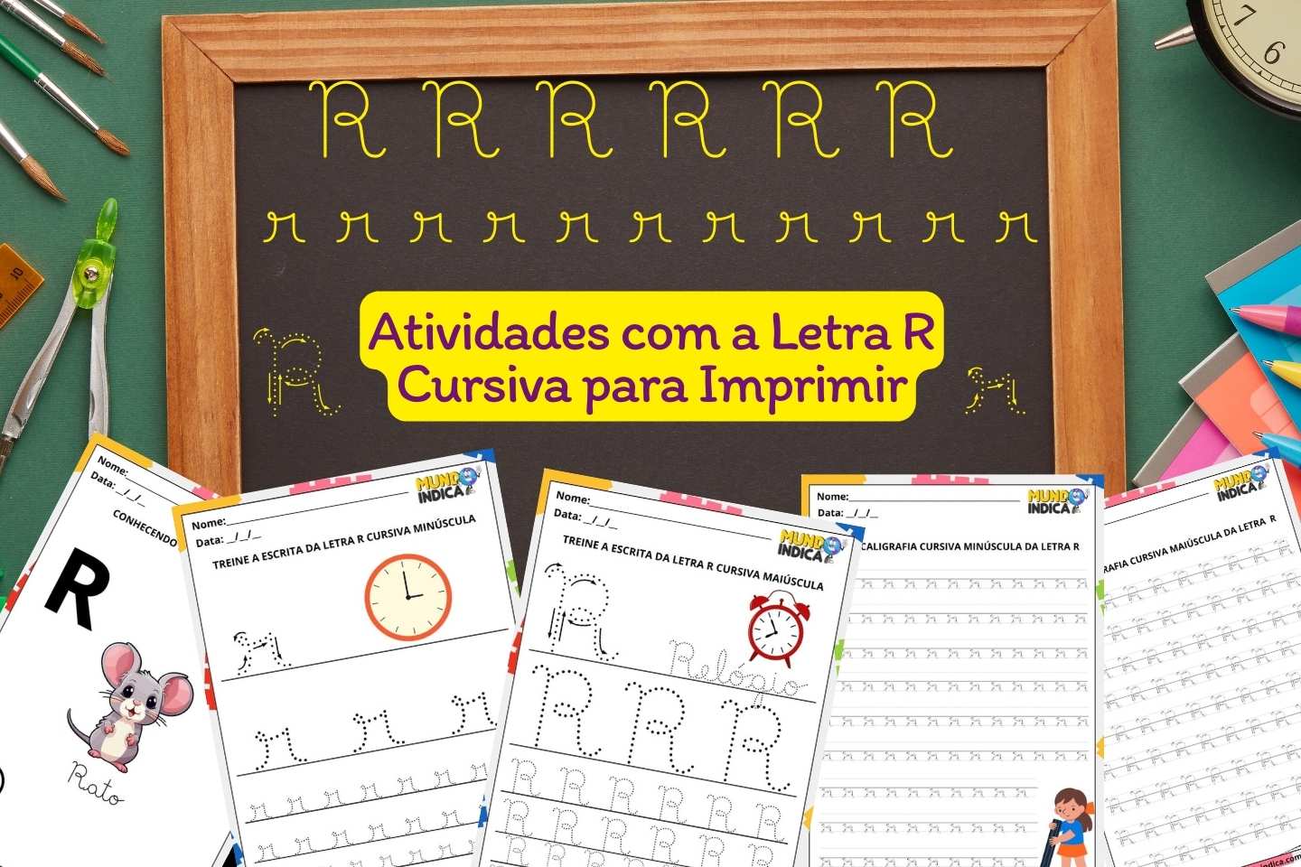 Atividades com a Letra R Cursiva para Imprimir