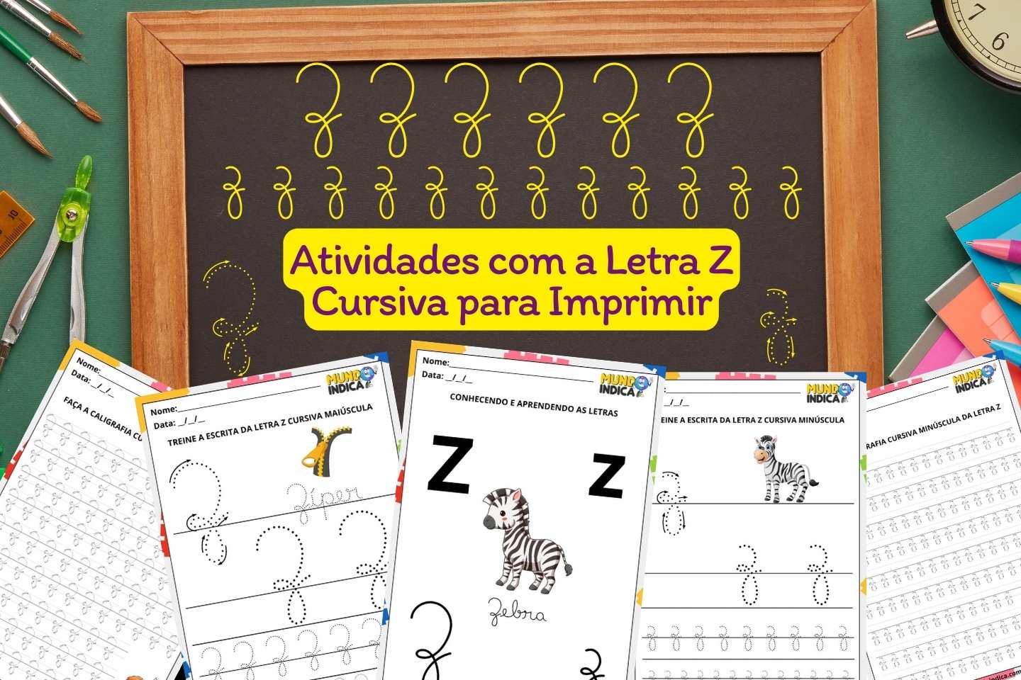 Atividades com a Letra Z Cursiva para Imprimir